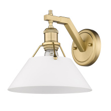 Golden 3306-1W BCB-OP - Yep by Golden Lighting Orwell 1-light Wall Sconce in Brushed Champagne Brass and Opal Glass